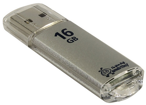 

Накопитель USB 2.0 16GB SmartBuy SB16GBVC-S V-Cut серебристый, SB16GBVC-S