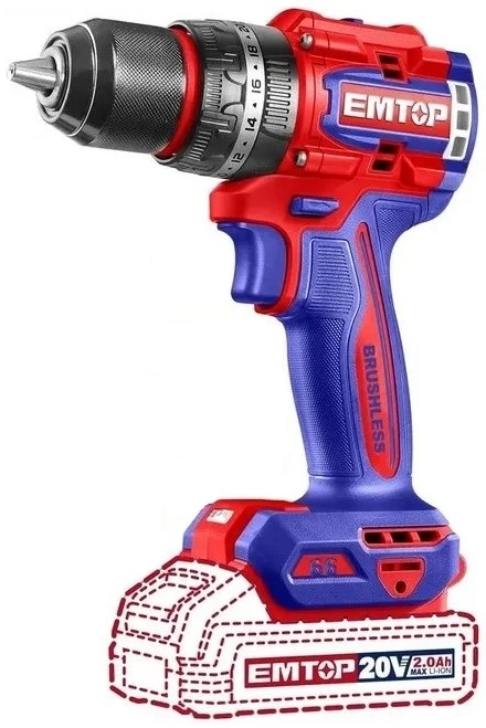 

Дрель ударная EMTOP ECIDL20668 бесщеточная аккумуляторная, ECIDL20668