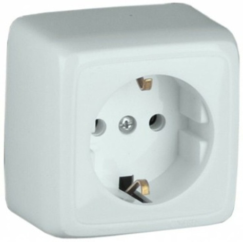 Изображение товара Розетка с заземлением HEGEL РА16-112 одноуровневая для бытовых нужд