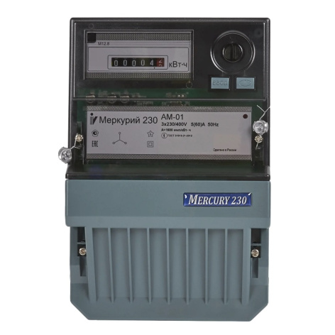 Изображение товара Трехфазный счетчик электроэнергии Меркурий 230 AM-01 аналоговый