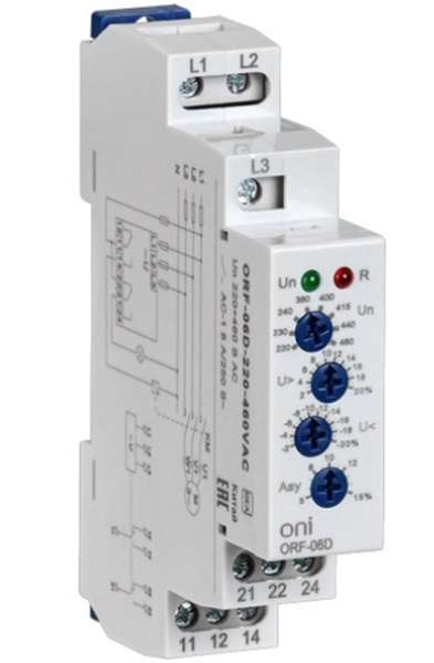 Изображение товара Реле контроля фаз ONI ORF-06D-220-460VAC