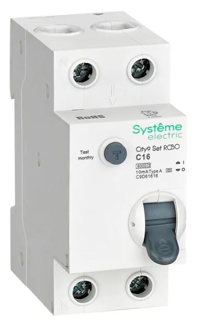 

Автомат дифференциальный Systeme Electric C9D61616 City9 Set 1P+N С 16А 6kA 10мА Тип-A 230В, C9D61616