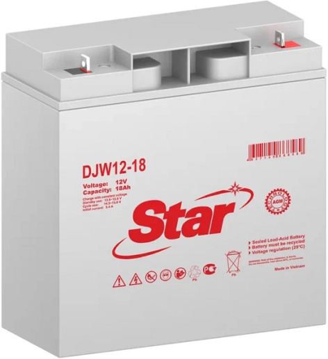 Изображение товара Аккумулятор Star DJW12-18 12 В 18 Ач AGM для резервного питания