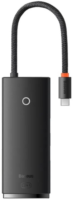 

Док-станция Baseus WKQX050101 Lite Series 6-Port Type-C HUB Type-C to HDMI+USB3.0*2+PD+SD/TF) Black, WKQX050101