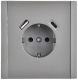фото Розетка с заземлением с 2 USB  IEK FP-R14-16-U22-018-K46