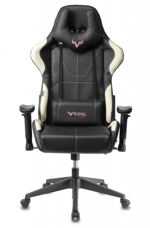 

Кресло Бюрократ VIKING 5 AERO WHITE цвет черный/белый, искусственная кожа, с подголов. крестовина пластик, VIKING 5 AERO WHITE