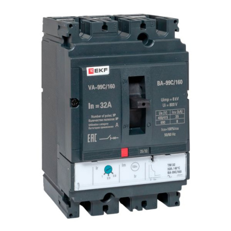 Изображение товара Автоматический выключатель EKF MCCB99C-160-32 литой корпус защита цепей