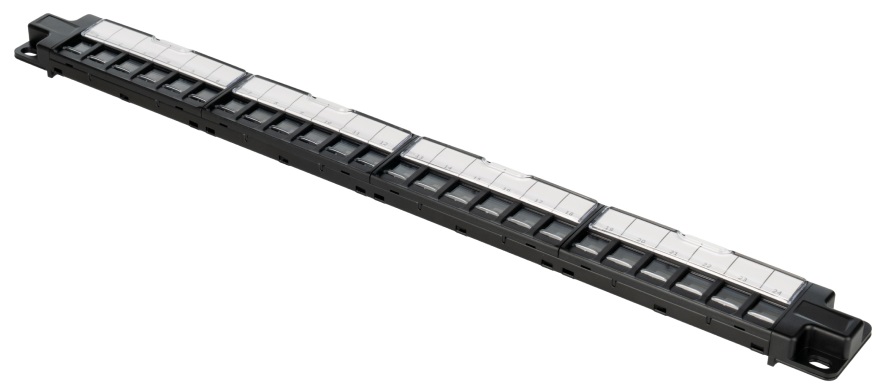

Патч-панель Filum FL-PPB-24UTP1 19" наборная, 1U, для 24 неэкранированных мудулей Keystone Jack, FL-PPB-24UTP1