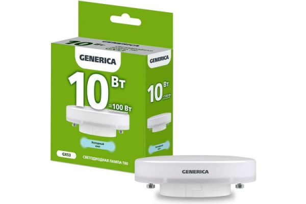 фото Лампа светодиодная GENERICA LL-T80-10-230-65-GX53-G в Уфе