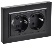 фото Розетка двухместная с заземлением  IEK BR-R28-16-K02-F