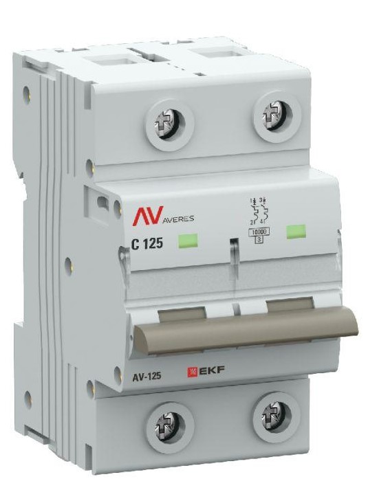 

Автоматический выключатель EKF mcb125-2-125C-av AV-125 2P 125A (C) 10kA AVERES, mcb125-2-125C-av