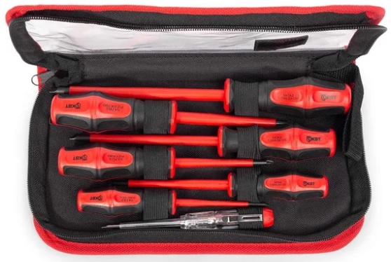 

Набор отверток КВТ 78618 диэлектрических НИО-07 серия ПРОФИ, 78618