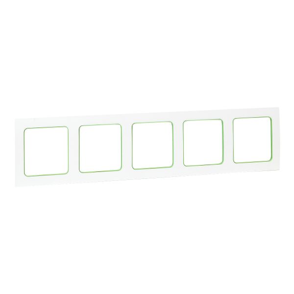 

Рамка пятерная EKF EXM-G-306-20 Стокгольм белая с линией цвета зеленый, EXM-G-306-20