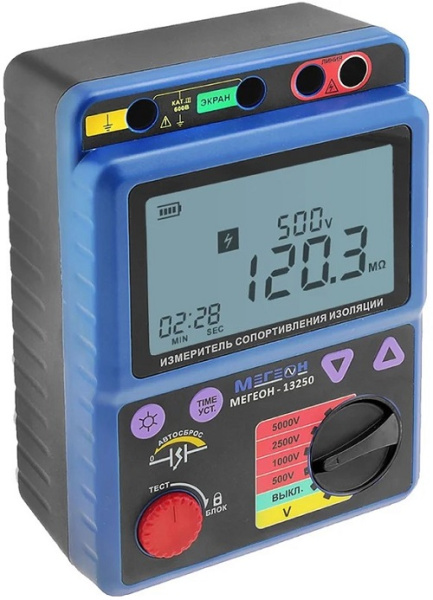 Изображение товара Измеритель сопротивления изоляции МЕГЕОН 13250 портативный профессиональный