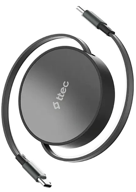 

Кабель TTEC 2DK65S выдвижной USB-C to USB-C Mini Retractable 100W PD/QC 120cm Fast Charge Cable. Длина: 120 см. Цвет: серебристый, 2DK65S
