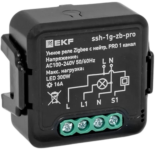 

Реле умное EKF ssh-1g-zb-pro в подрозетник 1-канальное с нейтралью Zigbee Connect Select PRO, ssh-1g-zb-pro