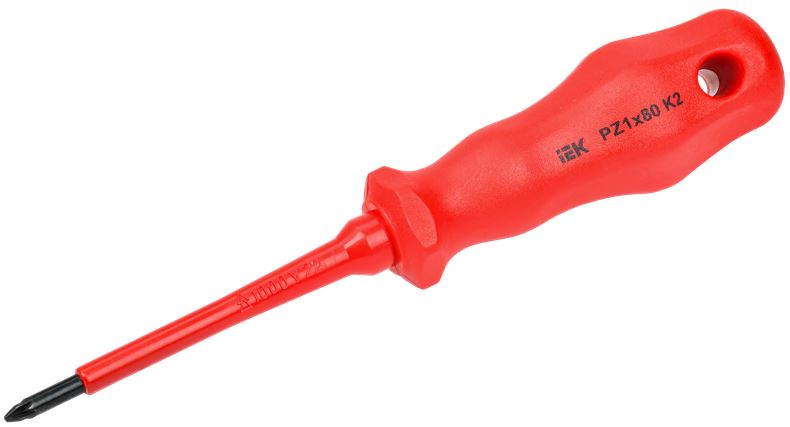 

Отвертка IEK A2L3-SC30-K2-PZ-10-080 диэлектрическая крестовая PZ1х80 K2 1000В ARMA2L 3, A2L3-SC30-K2-PZ-10-080