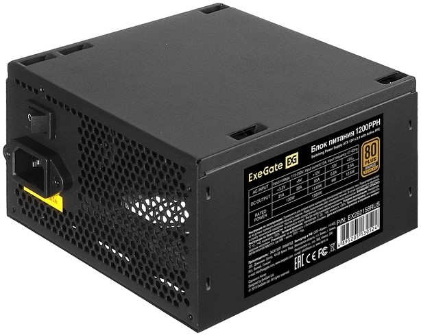 

Блок питания ATX Exegate ServerPRO-1200PAS EX298378RUS 1200W, 80+, full modular, ServerPRO-1200PAS