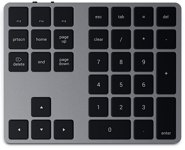 

Цифровой блок клавиатуры Satechi Aluminum Extended Keypad ST-XLABKM серый космос, Aluminum Extended Keypad