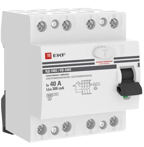 Изображение товара УЗО EKF elcb-4-40-300S-em-pro