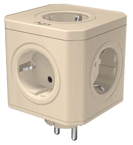 

Тройник AGNI TP-VE5E-ivory 5 розеток, 16А, 4000Вт, 220-250В, слоновая кость, TP-VE5E-ivory