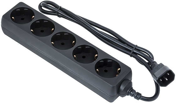 

Удлинитель Exegate SPU-5-1.8B EX221202RUS 5 евророзеток с заземлением, 1.8м, вилка IEC320-C14 (UPS), черный, SPU-5-1.8B