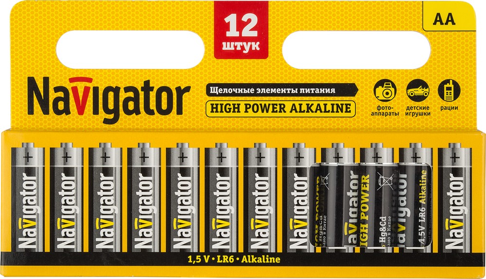 

Батарейка Navigator NBT-NE-LR6-BP12 94 782, NBT-NE-LR6-BP12
