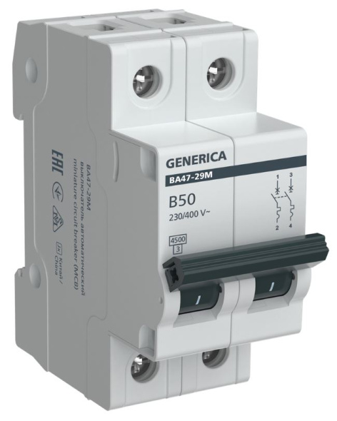 Изображение товара Автоматический выключатель GENERICA MVA21-2-050-B-G
