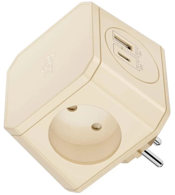 

Тройник AGNI TP-WJ2U3E-ivory 3 розетки, 16А, 4000Вт, 220-250В, USB, Type-C, слоновая кость, TP-WJ2U3E-ivory