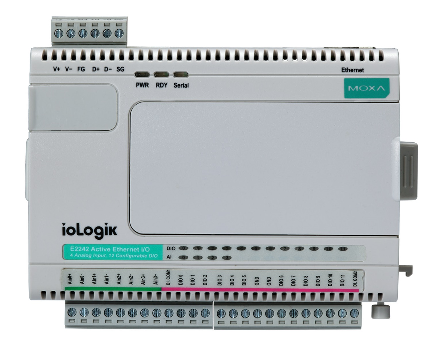 

Модуль MOXA ioLogik E2214-T Active Ethernet I/O with 6 digital inputs and 6 relays, ioLogik E2214-T