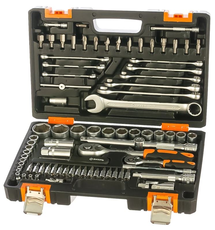 

Набор инструментов Вихрь 73/6/7/13 1/2", 1/4", CrV, в кейсе 142 предм, 73/6/7/13