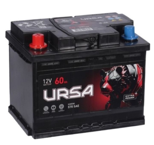 Изображение товара Аккумулятор URSA UE601 60Ач 12В надежный автоаккумулятор серия Extra Power