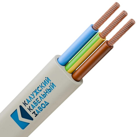 Изображение товара Провод электромонтажный ККЗ 01-8088-2, трёхжильный, плоский, 0.75 мм2