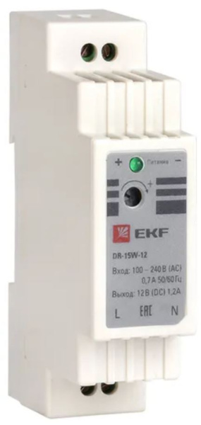 Изображение товара Блок питания EKF DR-15W-12 для автоматизации промышленных систем