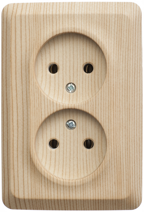 

Розетка Schneider Electric PA16-105D 2-ая угловая б/з без шторок 16А 250B сосна, PA16-105D