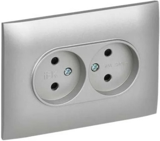 фото Розетка двухместная без заземления в сборе IEK SK-R23-10-K23-F в Казани