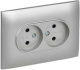 фото Розетка двухместная без заземления в сборе IEK SK-R23-10-K23-F