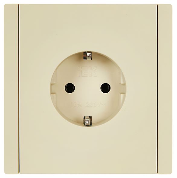 

Розетка с заземлением IEK FP-R11-16-1-K10 FORTE&PIANO без защитных шторок б/к 16А FP414 ваниль, FP-R11-16-1-K10
