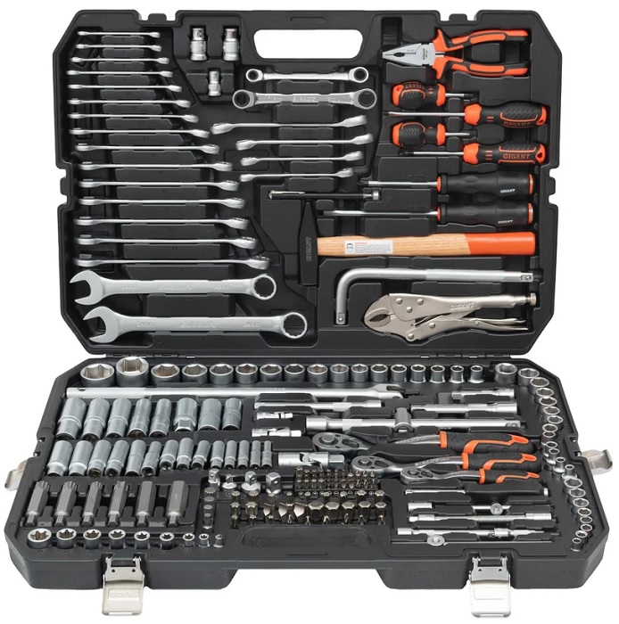 

Набор инструментов Gigant GAS-202 1/2, 1/4 и 3/8 дюйма с 6-гранными головками, 202 предмета, GAS-202