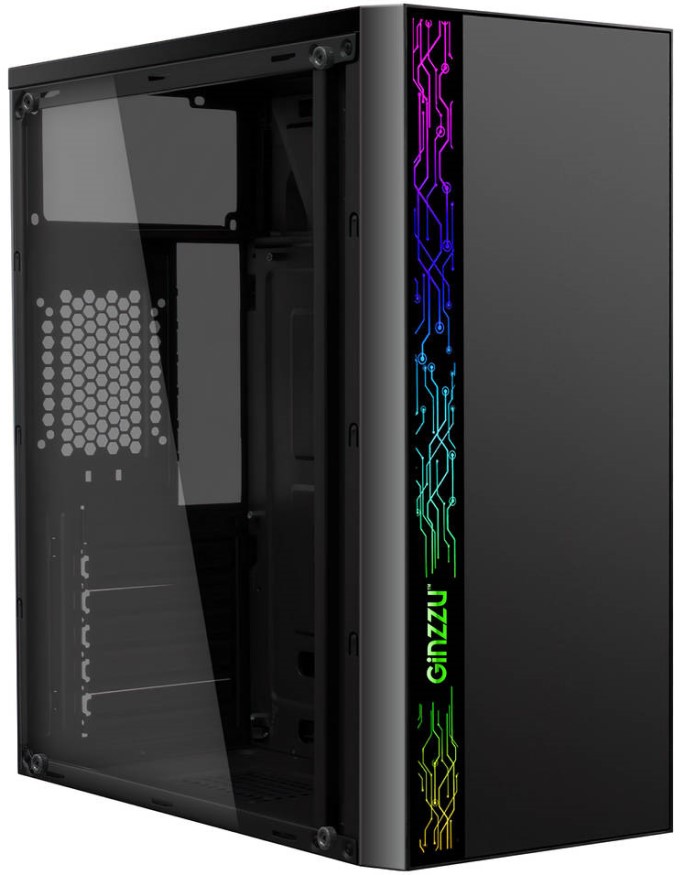 

Корпус ATX Ginzzu A370 без БП, боковая панель из закалённого стекла, USB 2.0, A370