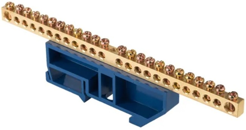 

Шина EKF sn0-63-24-d "0" N (6x9мм) 24 отв. латунь синий изолятор на DIN-рейку, sn0-63-24-d