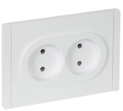 фото Розетка двухместная без заземления  IEK FP-R20-10-1-K01