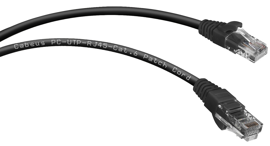 фото Кабель патч-корд U/UTP 6 кат. 3м  Cabeus PC-UTP-RJ45-Cat.6-3m-BK