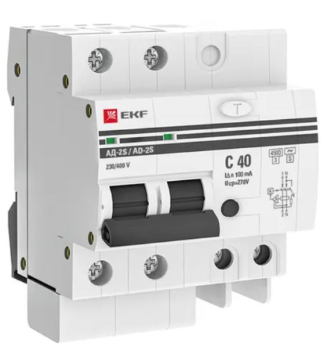 Изображение товара Автомат дифференциальный EKF PROxima DA2-40-100S-pro