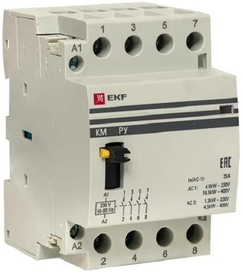 

Контактор EKF km-3m-63-40 КМ РУ 63А 4NO (3 мод.), km-3m-63-40