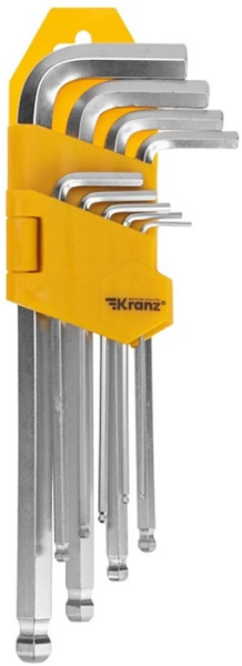 Изображение товара Набор ключей KRANZ KR-12-5211 имбусовые для автомобиля и дома, 9 шт