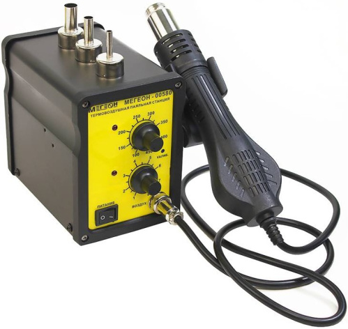 Изображение товара Паяльная станция МЕГЕОН 00580 термофен для пайки и работ с электроникой
