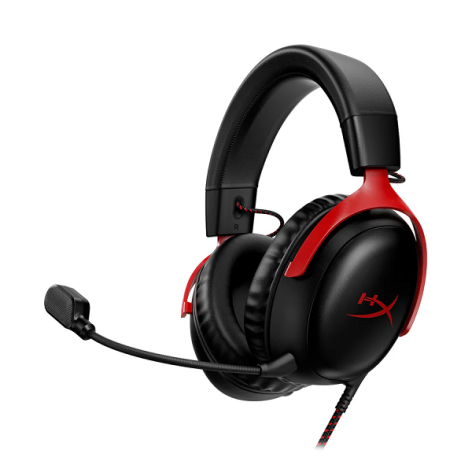 Изображение товара Гарнитура HyperX Cloud III проводные наушники с микрофоном черно-красные