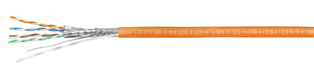 Кабель витая пара,Cabeus,SFTP-4P-Cat.6a-SOLID-IN-LSZH