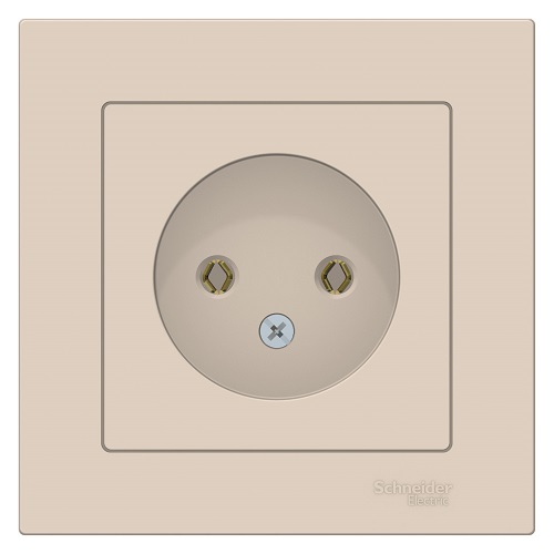 

Розетка Schneider Electric ATN000240 AtlasDesign, без заземления, 16А, в сборе, бежевая, ATN000240